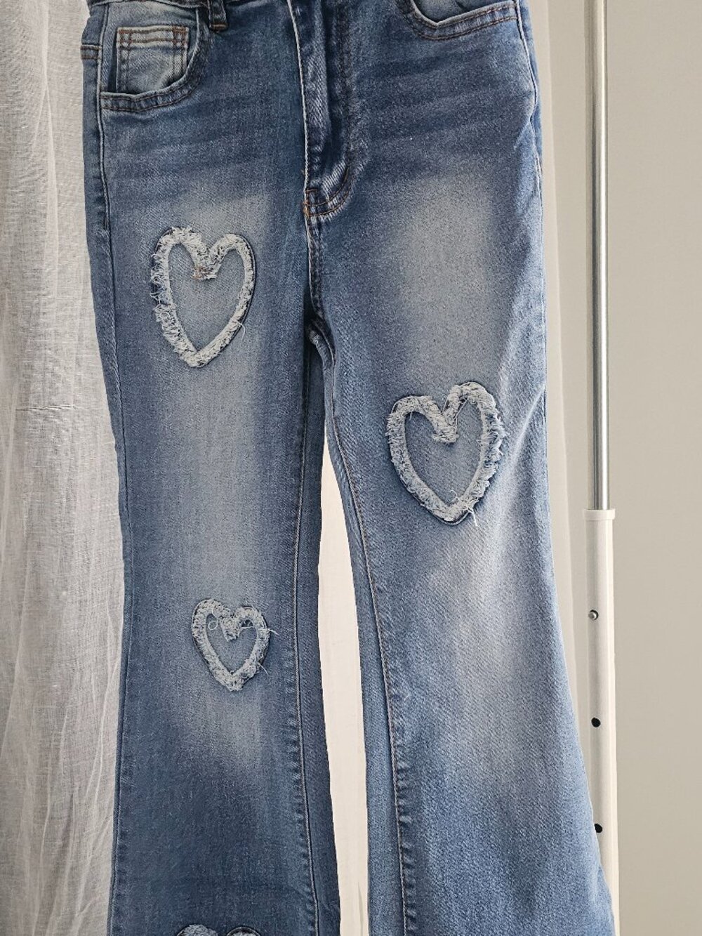 Girls Jeans Flare High Elastic Waist Denim Pants Bell Bottom Stretch Cute Y2K St